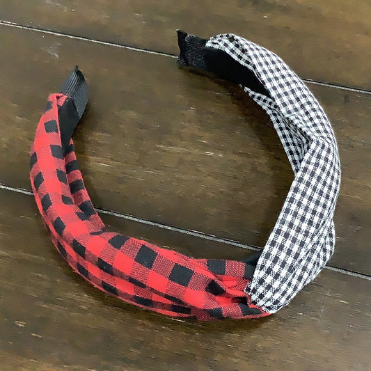 Plaid and checked head band